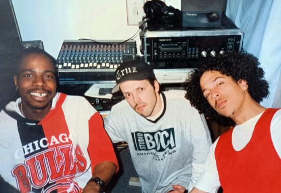 Members of Alia2 recording their first demo in 1996